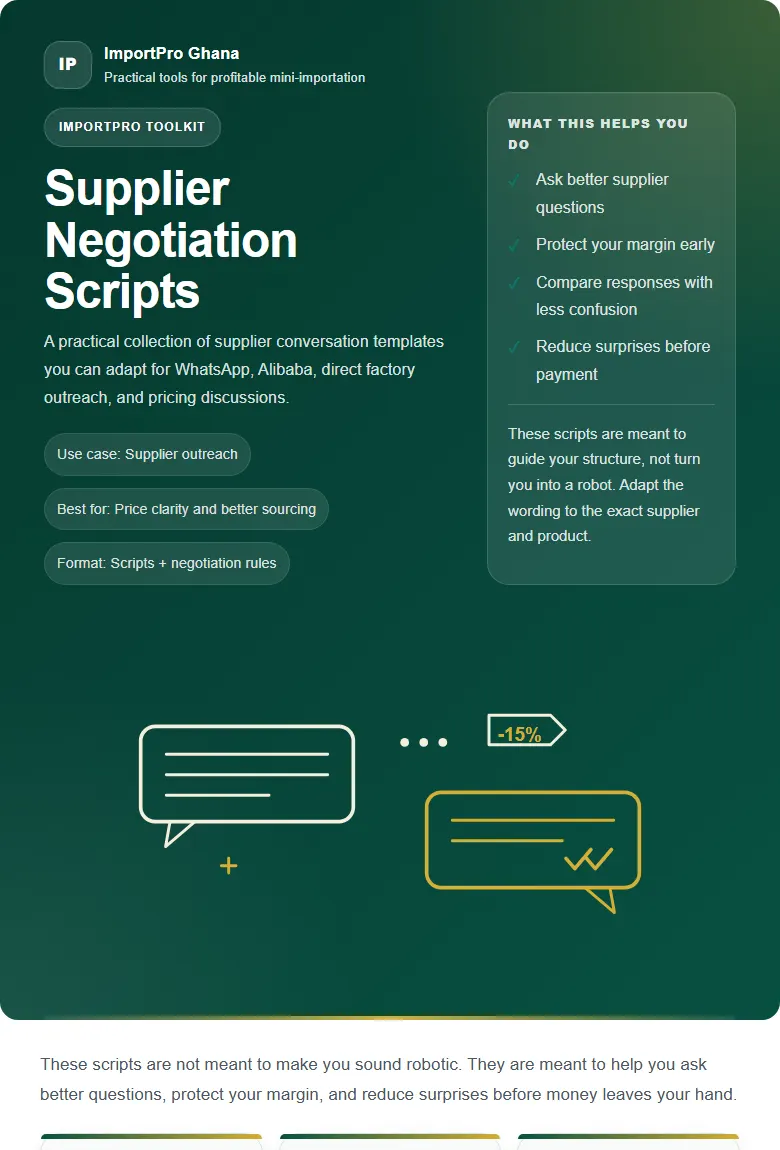 Preview of the Supplier Negotiation Scripts